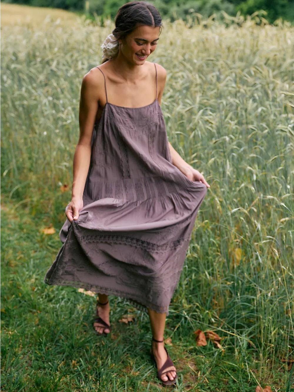 Free People Solana Midi Dress Color: Iron Medium NWT
